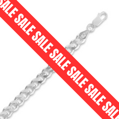 925 Sterling Silver Beveled Curb Chain (5.7mm)