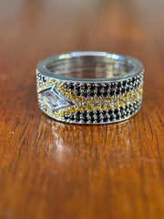 Black Diamond, Ametrine, & Citrine Ring – 2.1 cts of Natural Diamonds