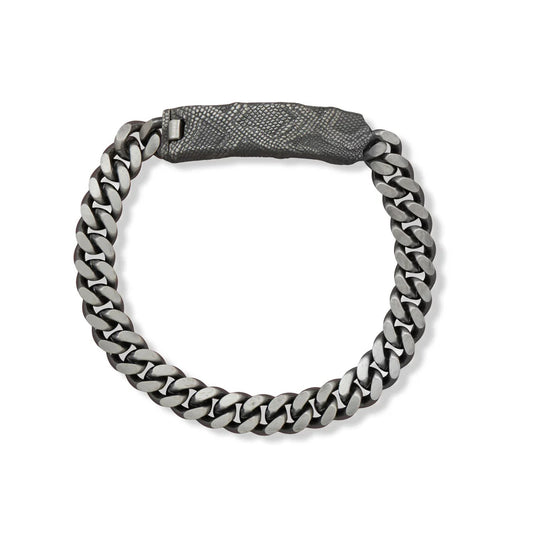 925 Sterling Silver 8.5" Snakeskin Cuban Bracelet (9mm)