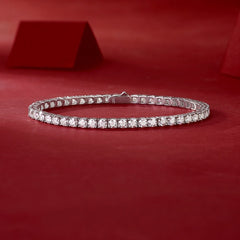 Moissanite Tennis Chain Bracelet in Silver