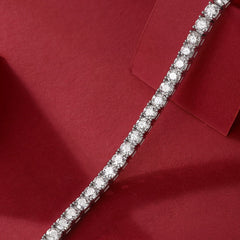 Moissanite Tennis Chain Bracelet in Silver