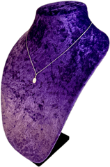 Freshwater Pearl Pendant Necklace – Natural White – 6.5 x 8.5mm Drop