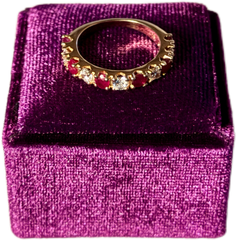 Natural Ruby and Lab Diamond Ring