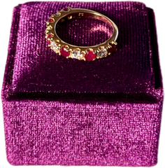 Natural Ruby and Lab Diamond Ring
