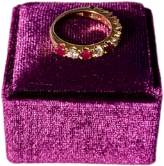 Natural Ruby and Lab Diamond Ring