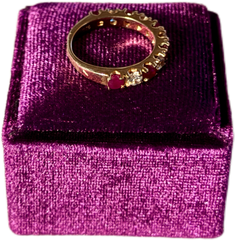 Natural Ruby and Lab Diamond Ring