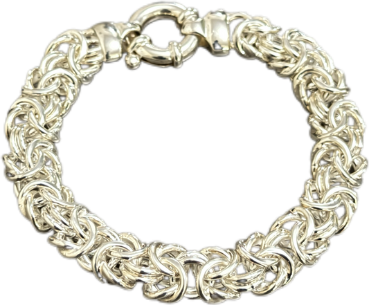 925 Sterling Silver Byzantine Bracelet – Made in Italy