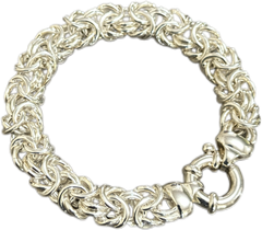 925 Sterling Silver Byzantine Bracelet – Made in Italy