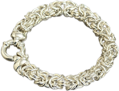 925 Sterling Silver Byzantine Bracelet – Made in Italy