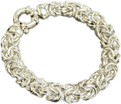 925 Sterling Silver Byzantine Bracelet – Made in Italy