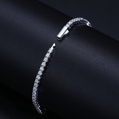 Moissanite Tennis Chain Bracelet in Silver