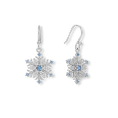 925 Sterling Silver Snowflake Earrings