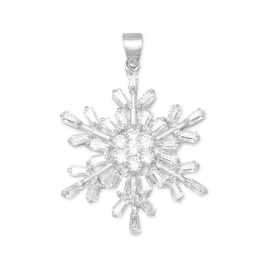 925 Sterling Silver Snowflake Pendant