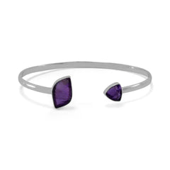 Sterling Silver Amethyst Cuff Bracelet (3.3mm)