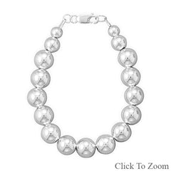 Sterling Silver Bead Bracelet (10mm)