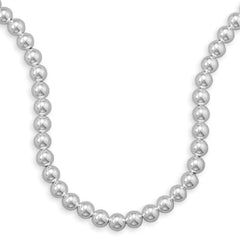 Sterling Silver Bead Necklace (10mm)