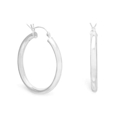 Sterling Silver Hoop Earrings (30mm)