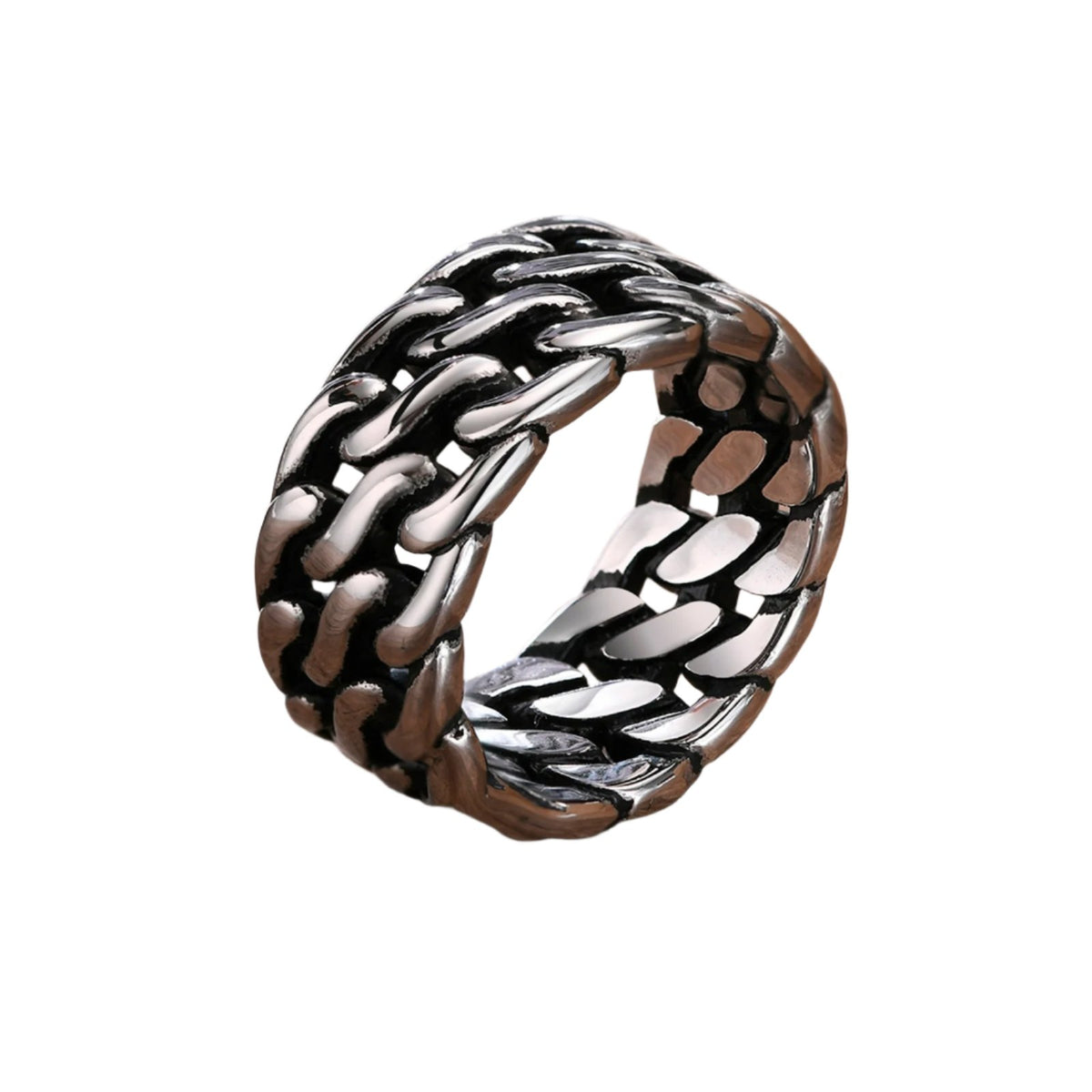 Dual Cuban Link Stainless Steel Ring