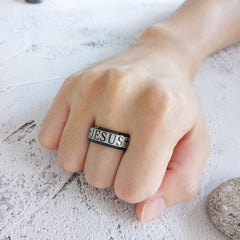 Stainless Steel Jesus Ring