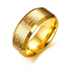 Engraved Lord's Prayer Stainless Steel Ring