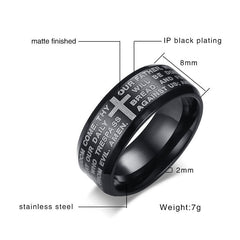 Engraved Lord's Prayer Stainless Steel Ring