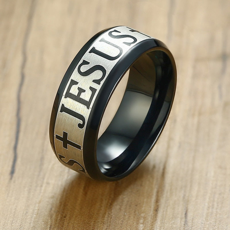 Stainless Steel Jesus Ring