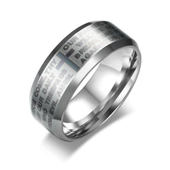 Engraved Lord's Prayer Stainless Steel Ring