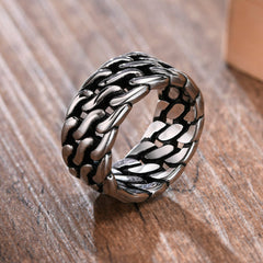 Dual Cuban Link Stainless Steel Ring