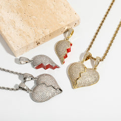 Connected Heartstrings: The Magnetic Iced Out Pendant