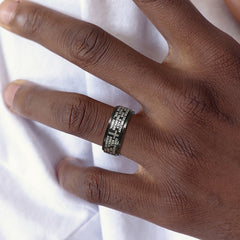 Rotating Lord's Prayer Stainless Steel Ring